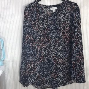 Black sheer long sleeve shirt